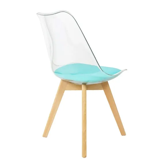 Fusion Living Soho Clear Plastic Dining Chair with Squared Legs 5