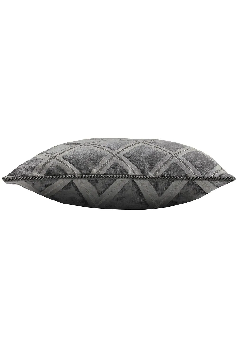 Paoletti Hermes Chenille Braid Edged Cushion in Dark Grey 2