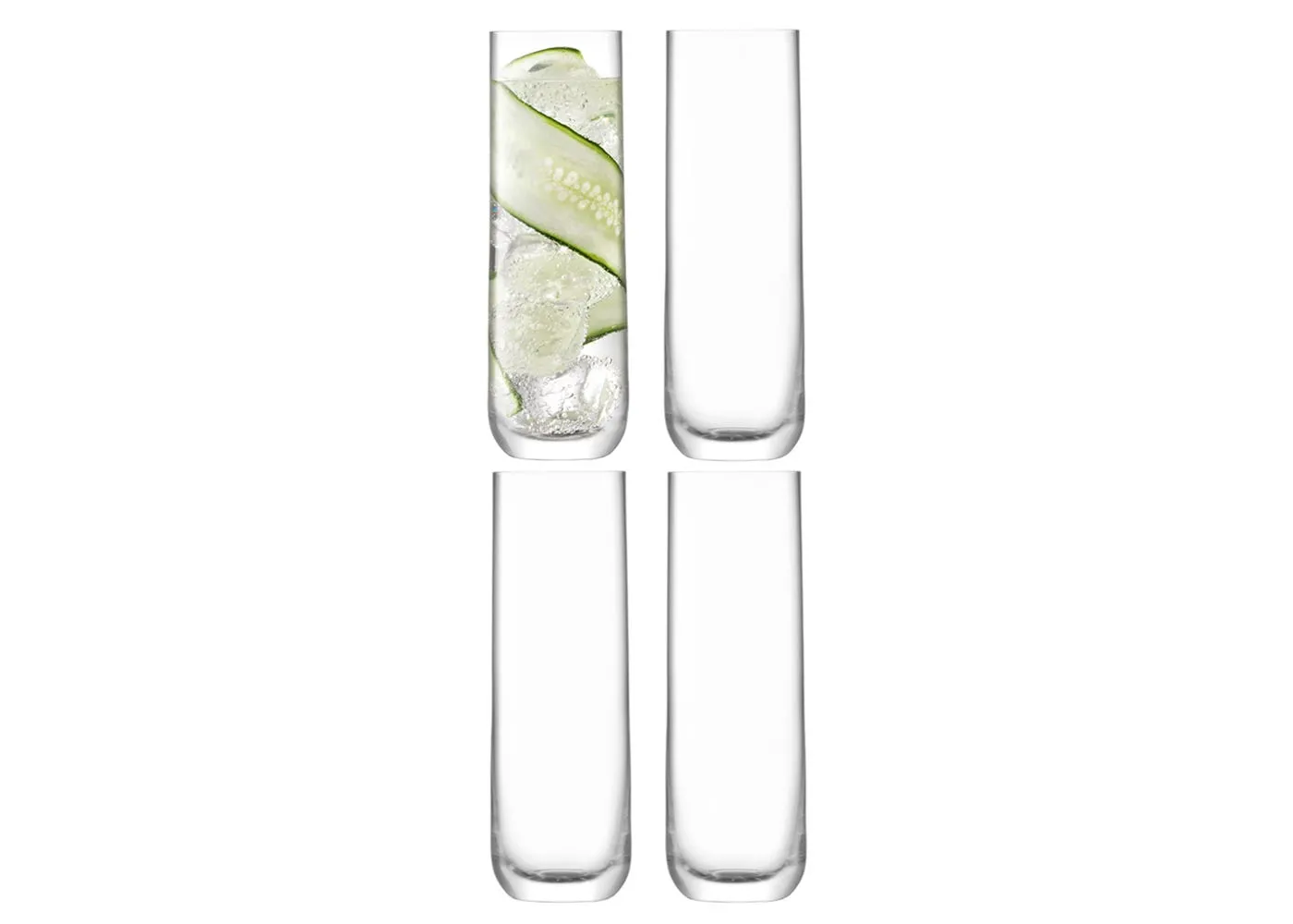 LSA International Borough Highball Glass 420ml Clear x4