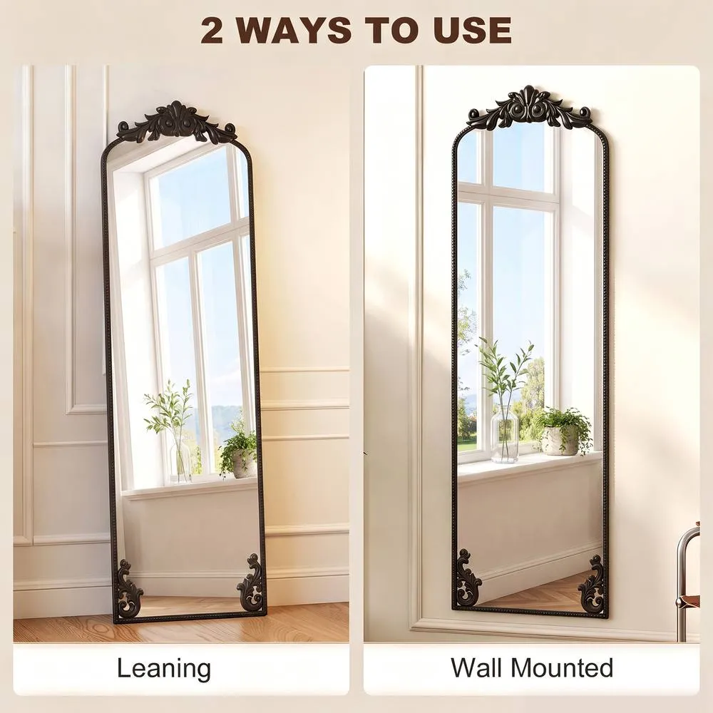 HOMCOM 50 x 160 cm Floor Mirror with Metal Frame, Black 6
