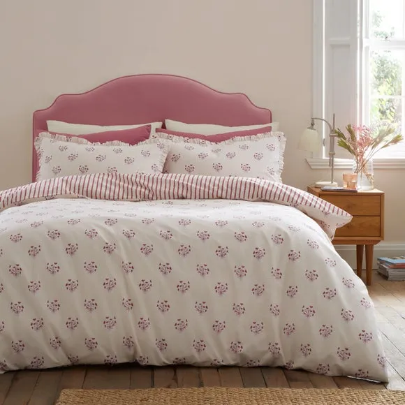 Emily Bond Hand Gathered Posy 100% Cotton Duvet Cover & Pillowcase Set