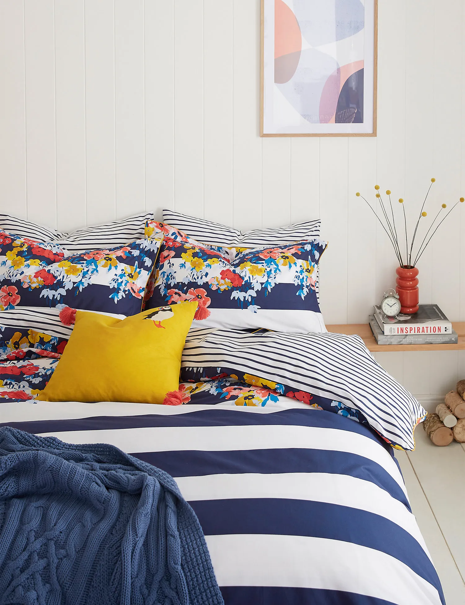 M&S Joules Pure Cotton St Ives Floral Bedding Set