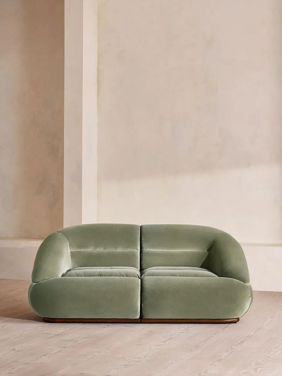 Edison Modular Sofa, Three Seater, Velvet, Seafoam