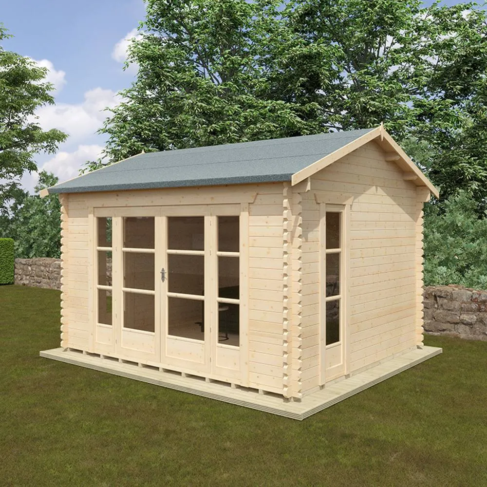 Buttercup Farm 14x12 Bamber 44mm Cabin - L415 x W355 x H282.9 cm in Natural 6