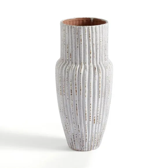 Ribbed Stone Vase 3