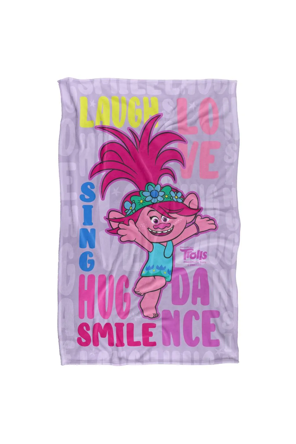 NBCU Trolls Poppy Love Laugh Sing Super Soft Throw Blanket 91 X 147 Cm