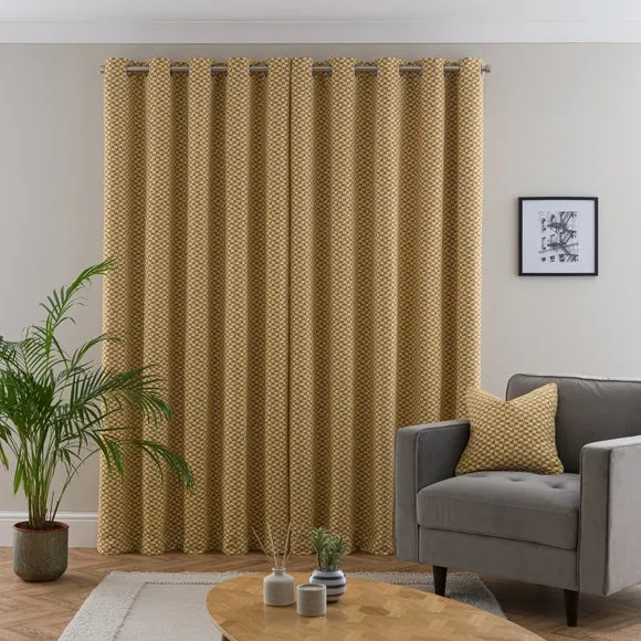 Geo Checkerboard Eyelet Curtains 4
