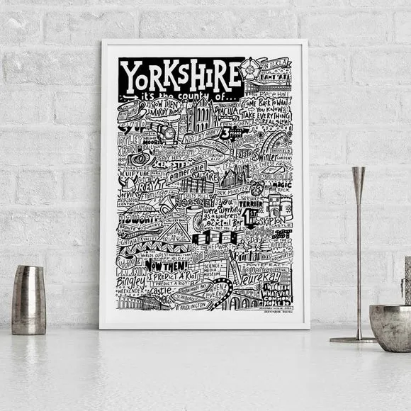 Sketchbook Design Yorkshire Landmarks Framed Print 1