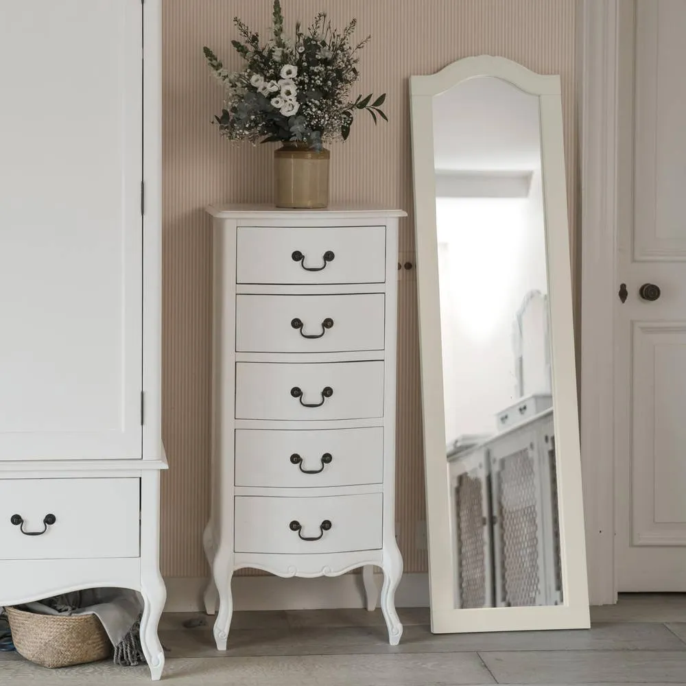 Statement Furniture Juliette Large Full Length Leaner Mirror 45x165cm in Ivory 1