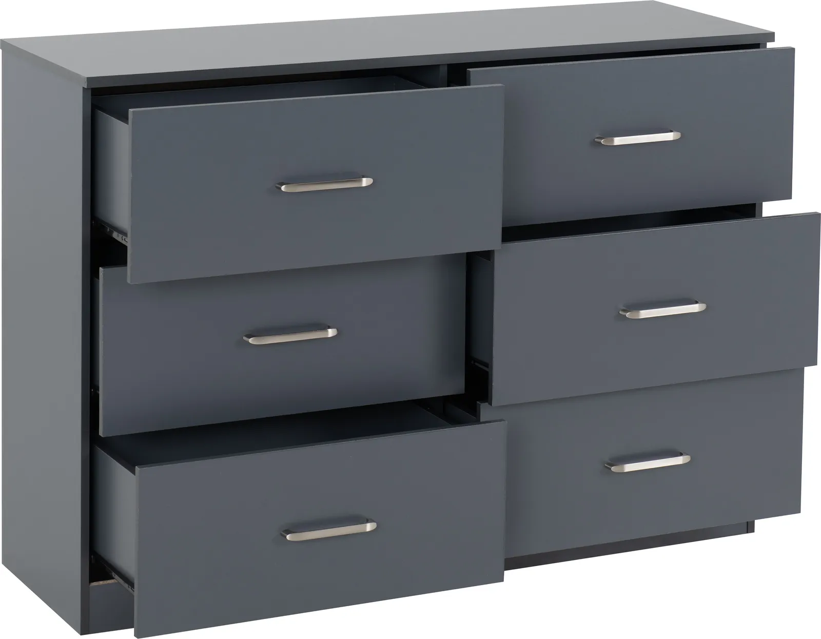 Seconique Dakotia 6 Drawer Chest in Dark Grey 4