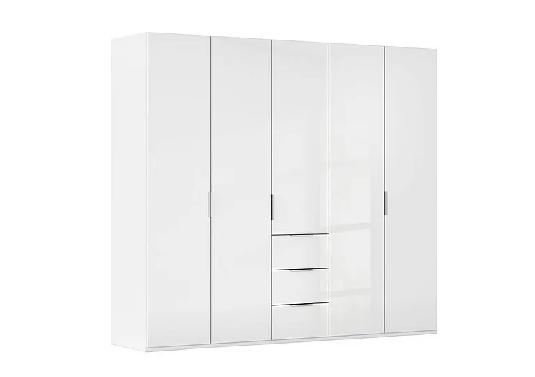 Formes 5 Door Bifold Combi Glass Wardrobe - White/White Front