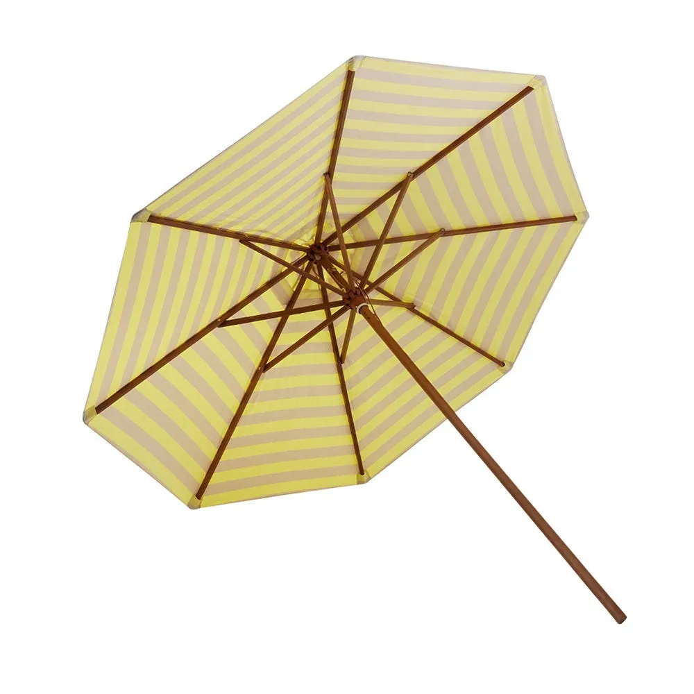 Fritz Hansen Messina Round Umbrella Lemon/Sand Stripe 300cm 2