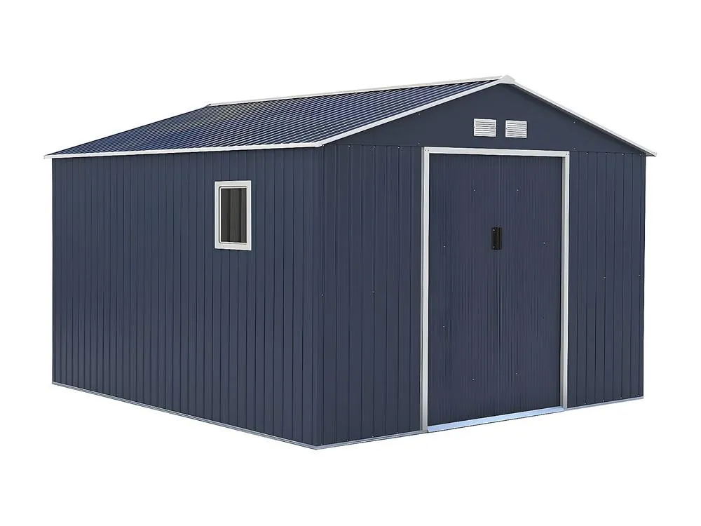 Vente-unique Galvanised Steel Garden Shed - Grey - 12.99 M² - ARCHER in Dark Grey 2