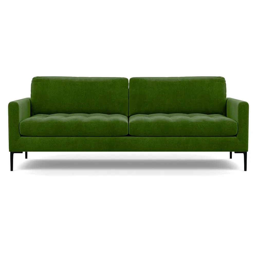 Heal's Eton 4 Seater Sofa Smart Luxe Velvet Grass Black Feet 1