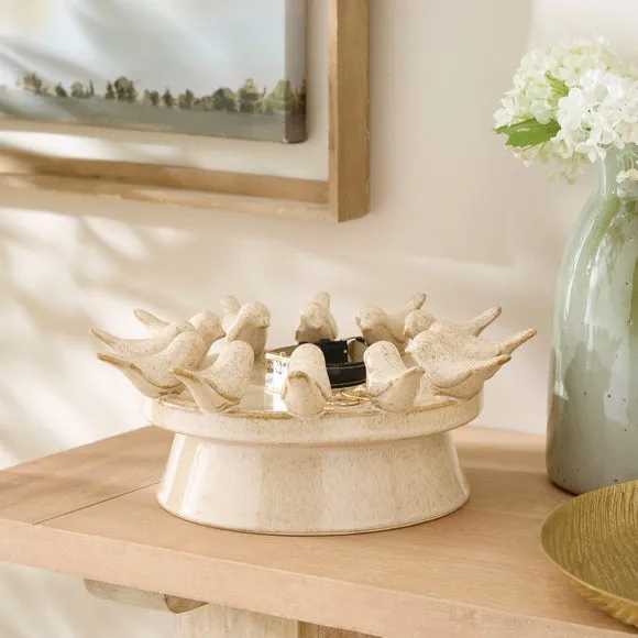 Bird Collection Footed Ceramic Decorative Plate