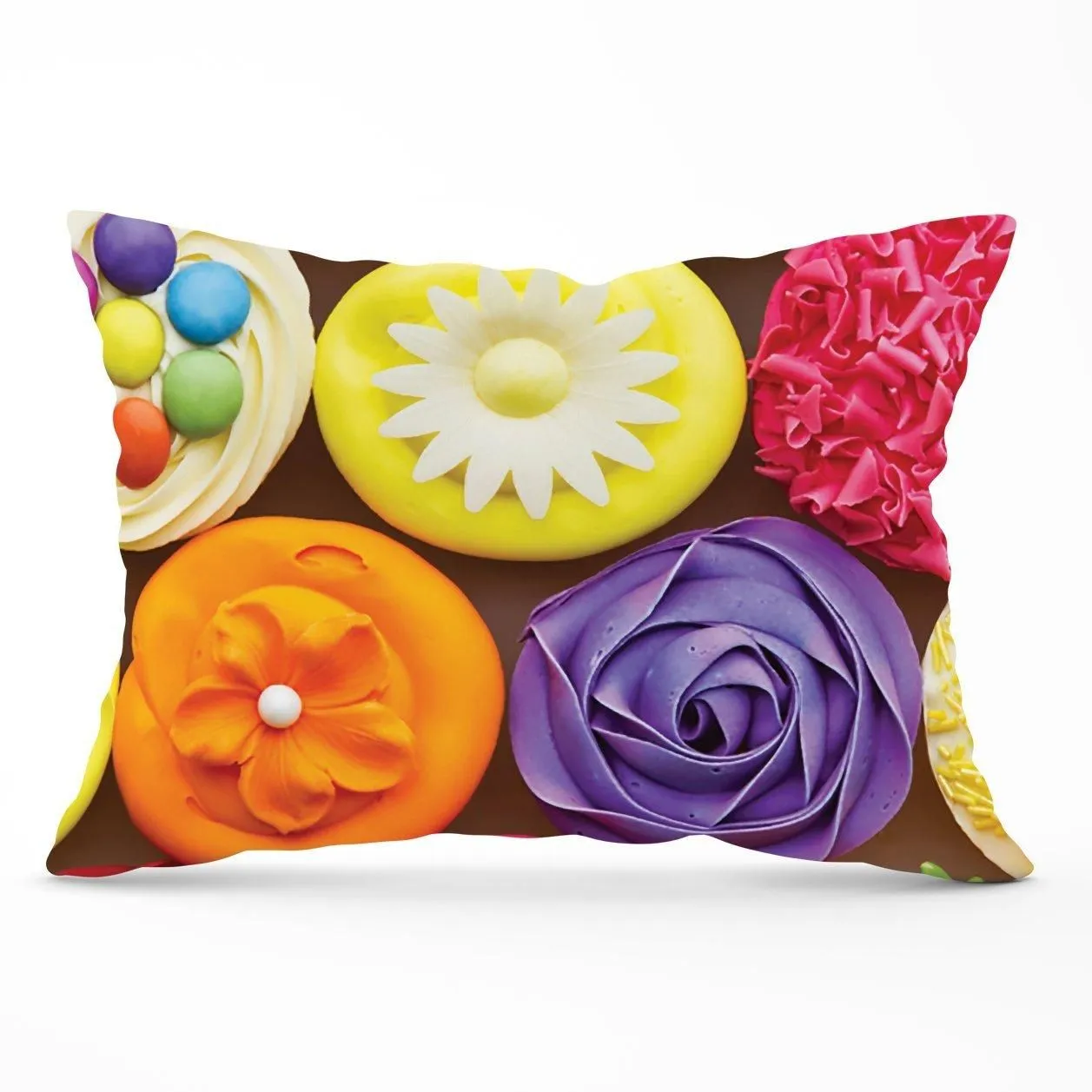 Warren Reed - Designer Bright Colourful Cupcakes Cushions in Yellow