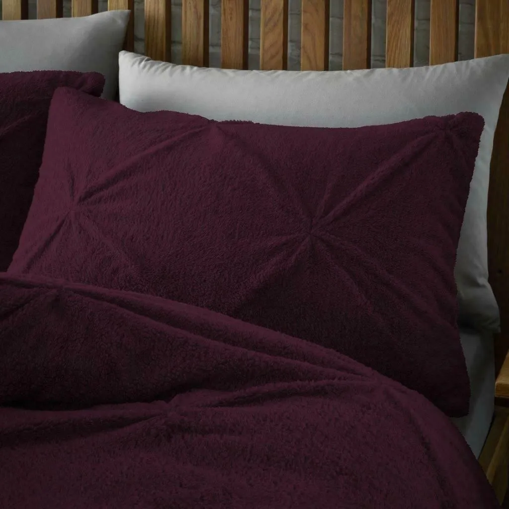 Smart Living Teddy Chiswick Pintuck Duvet Cover & Pillowcase Set in Purple 3