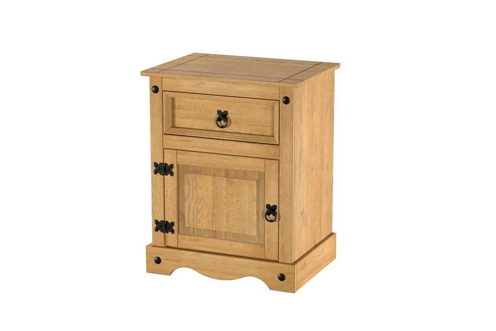 Birlea Pair of Corona Large 1 Drawer Bedside Cabinet Bedside Mexican Chest in Natural 6