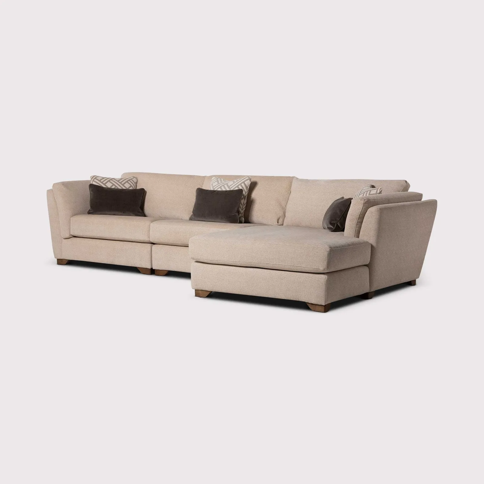 Geneva Large Rhf Chaise Corner Sofa, Brown | Barker & Stonehouse