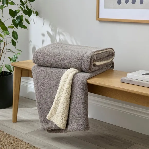 Mottled Sherpa Throw Blanket 130cm x 180cm 1