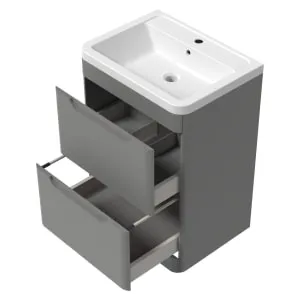 Wickes Malmo Dust Grey Freestanding J Pull Vanity Unit & Basin - 600mm 2