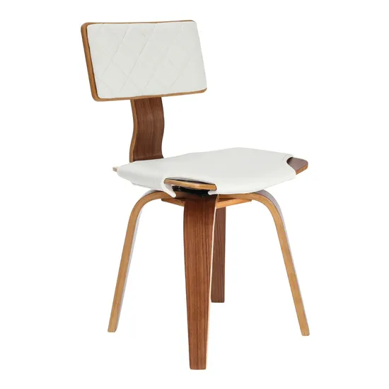Tenova Faux Leather Square Back Bedroom Chair In White