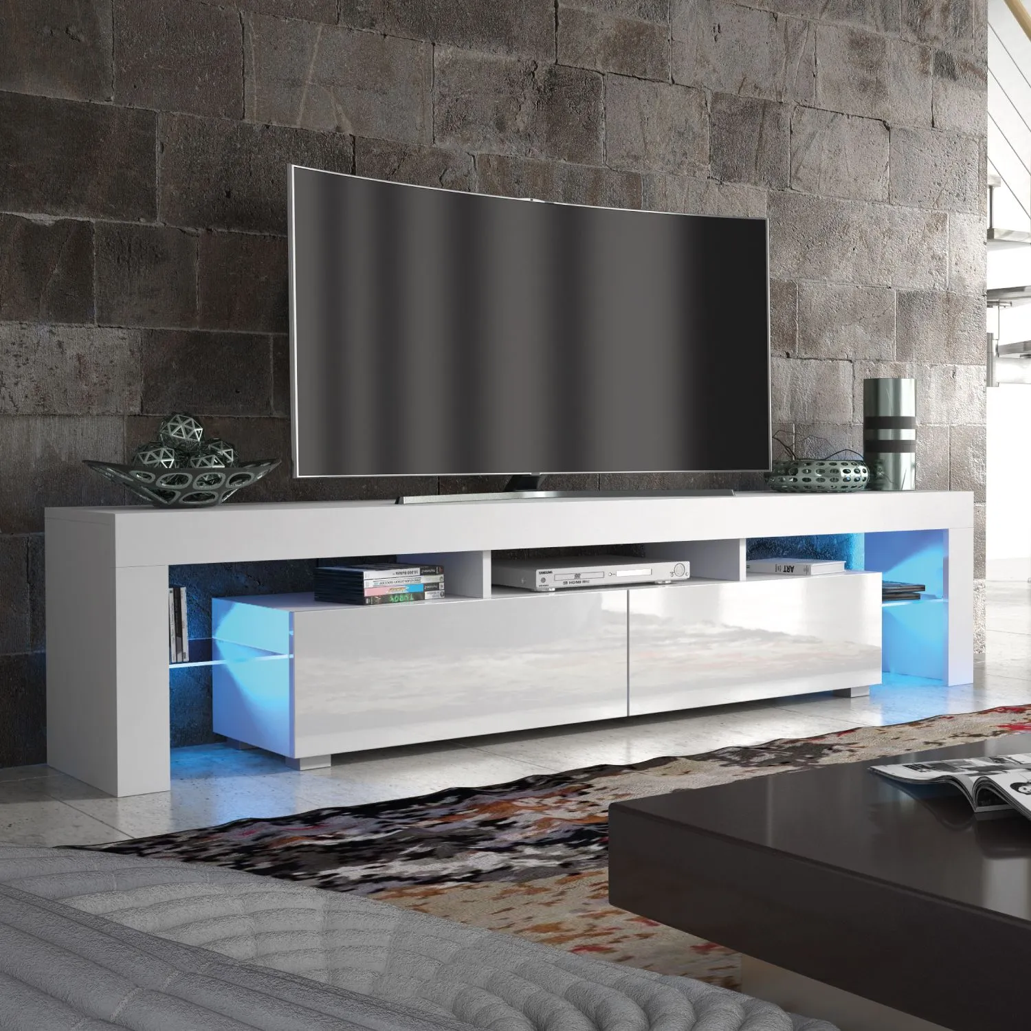 Creative Furniture TV Unit 200cm Sideboard Cabinet Cupboard TV Stand in White 5