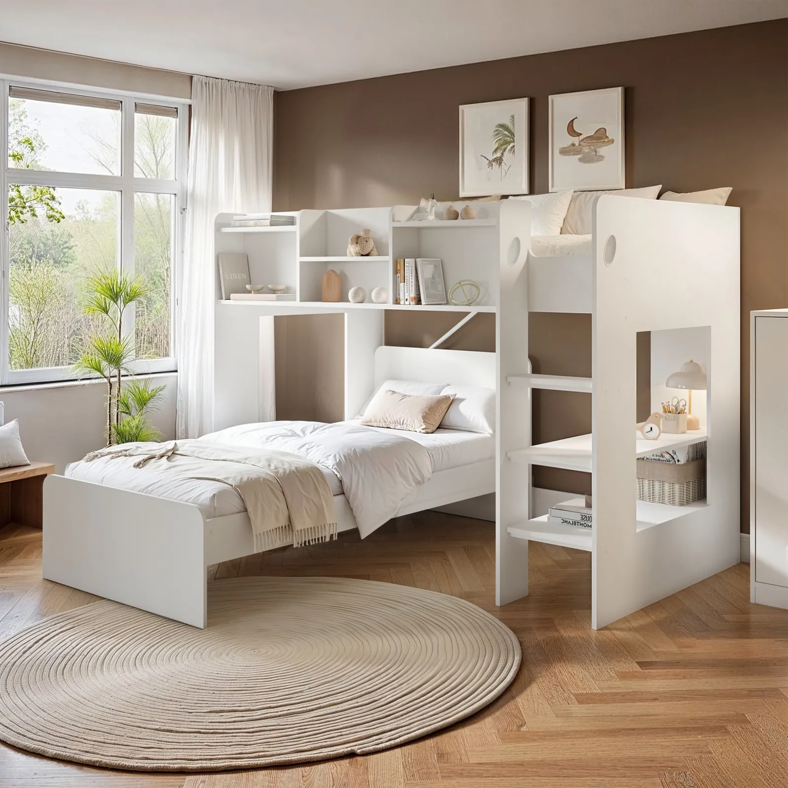 Flair Wizard L Shaped Bunk Bed in White