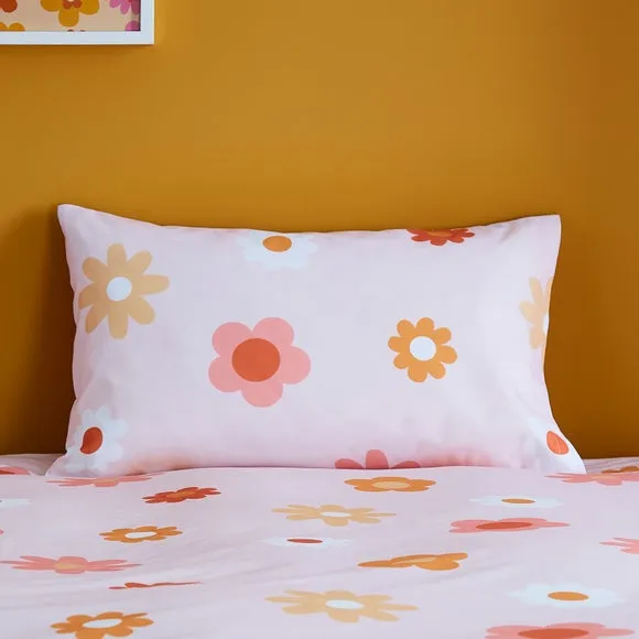 Retro Floral Polycotton Duvet Cover & Pillowcase Set 4