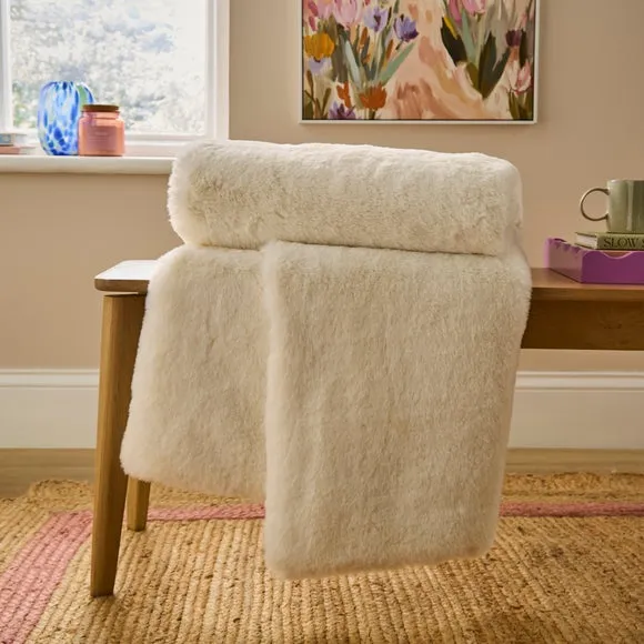 Silky Soft Faux Fur Throw Blanket 130cm x 180cm