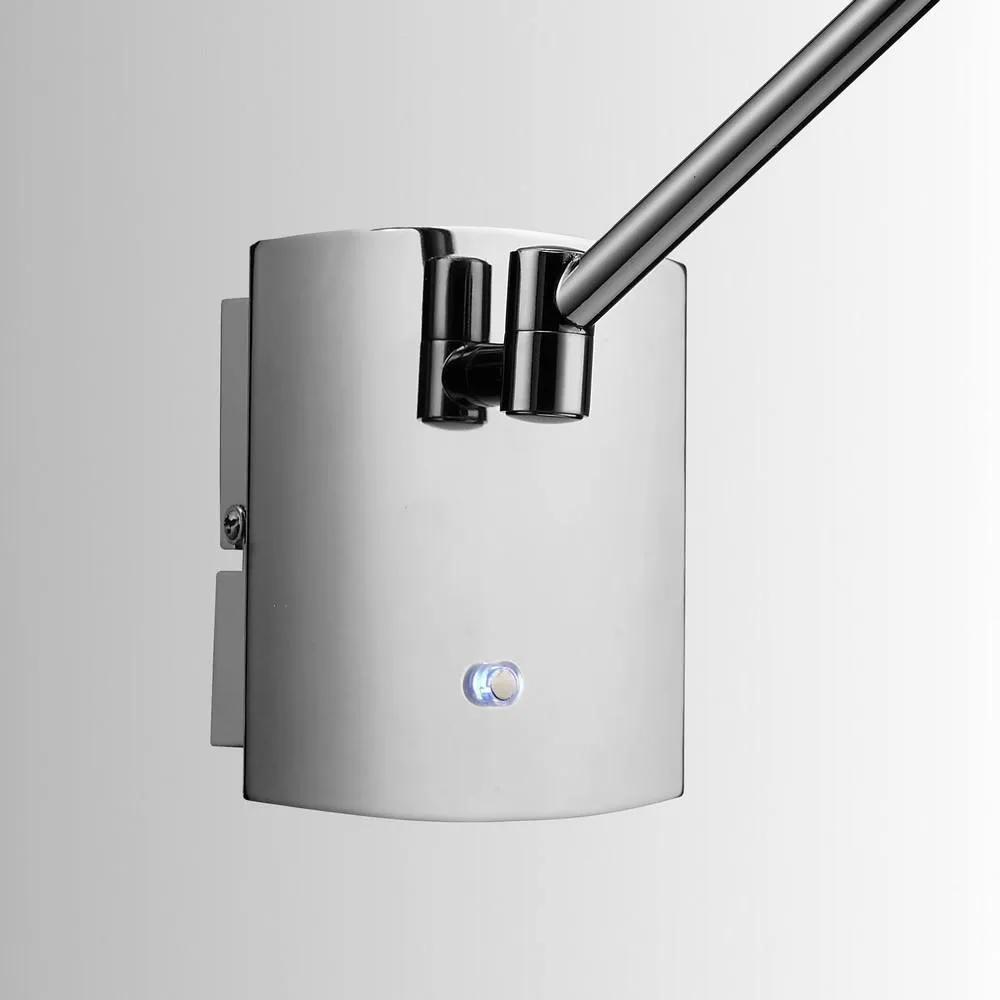 Netlighting Phuket Wall Lamp 1 Light 7W LED 3000K 600lm Polished Chrome in Grey 5