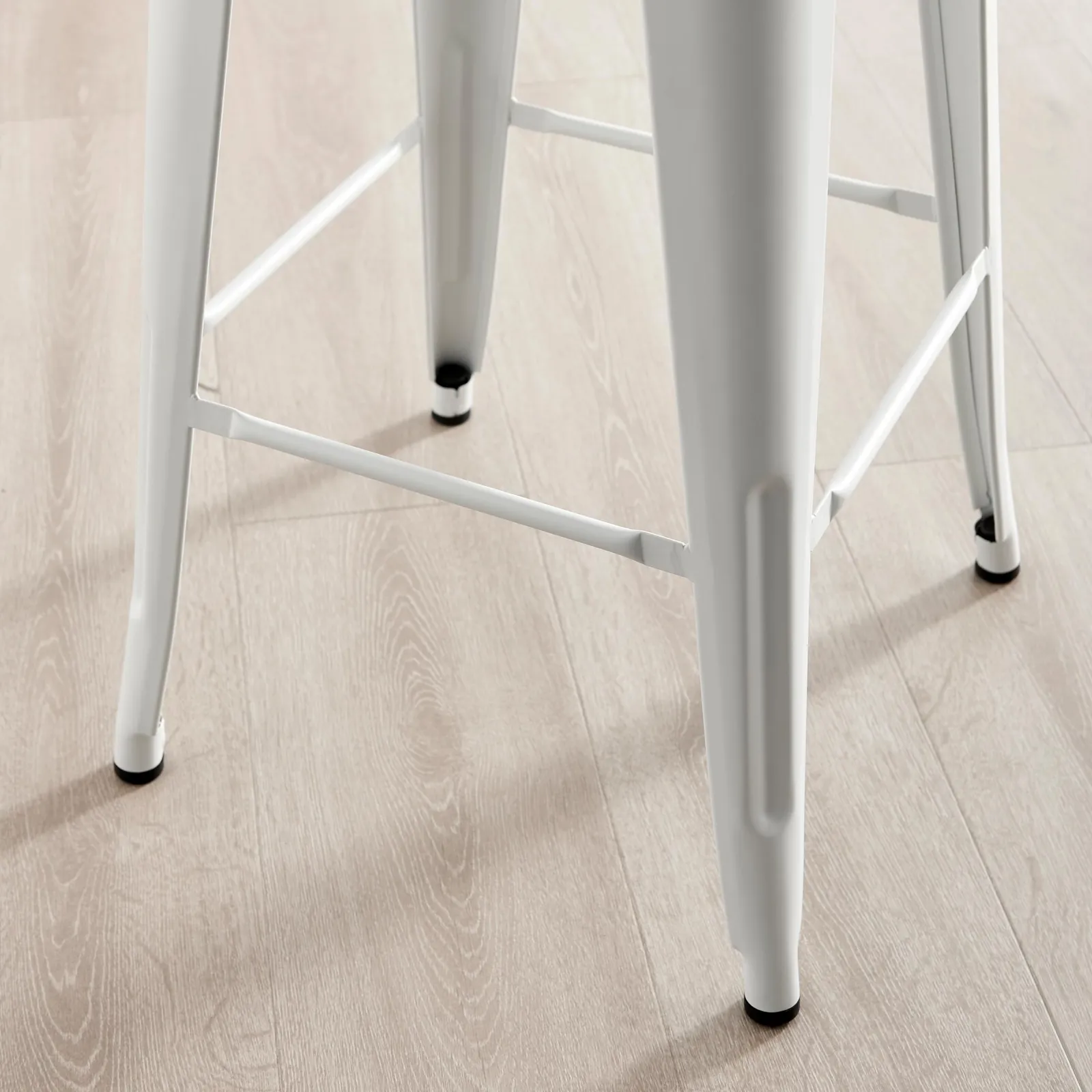 FurnitureboxUK Set of 2 Colton 'Tolix' Style Metal Stackable Retro Industrial Bar Stools in White 4