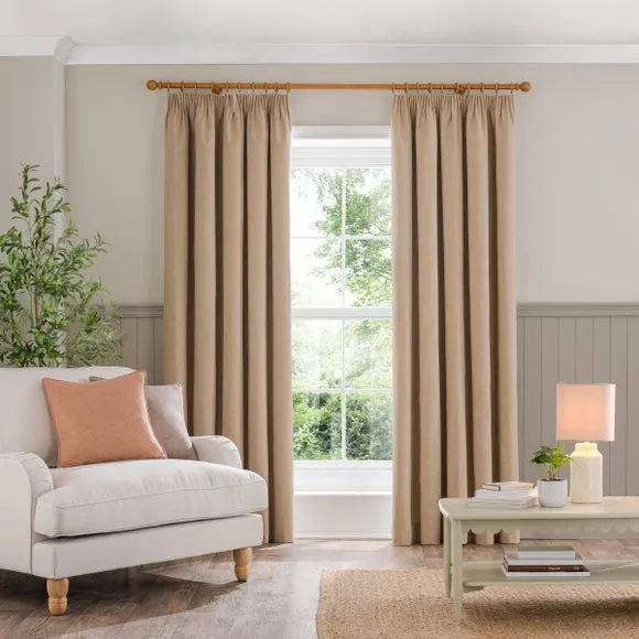 Luna Brushed Pencil Pleat Curtains (Blackout Available) 2