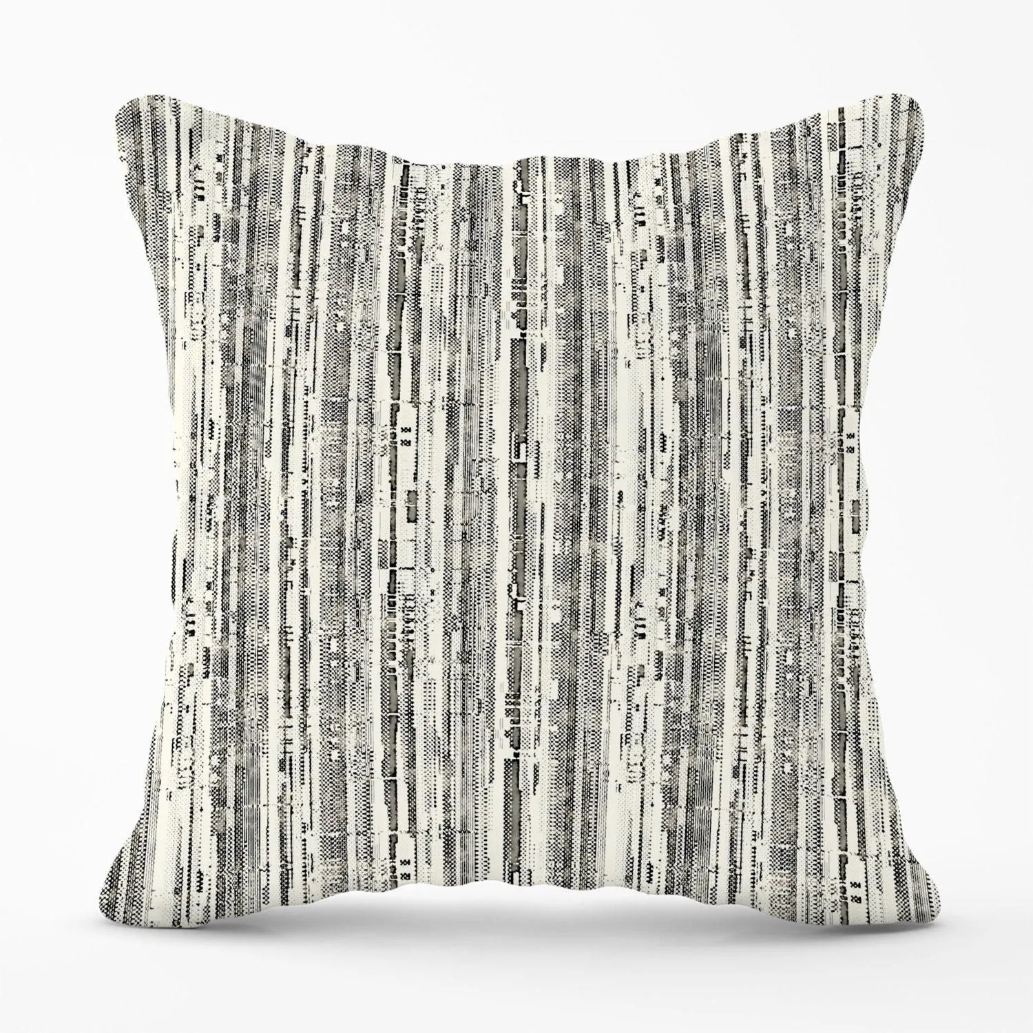 Warren Reed - Designer Washed Out Canvas Pattern Outdoor Cushion in Grey