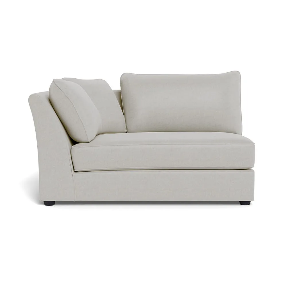 Heal's Tailor Large Curved Left Hand Facing Corner Unit Capelo Linen-Cotton Sea Salt Black Feet