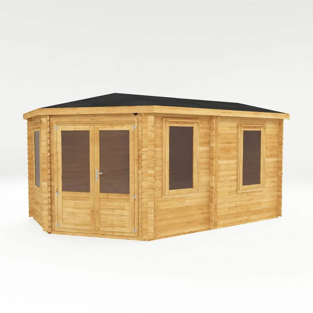 Mercia Corner Lodge Grande Log Cabin - 28 mm - L316.8 x W509.8 x H274.3 cm in Brown 3