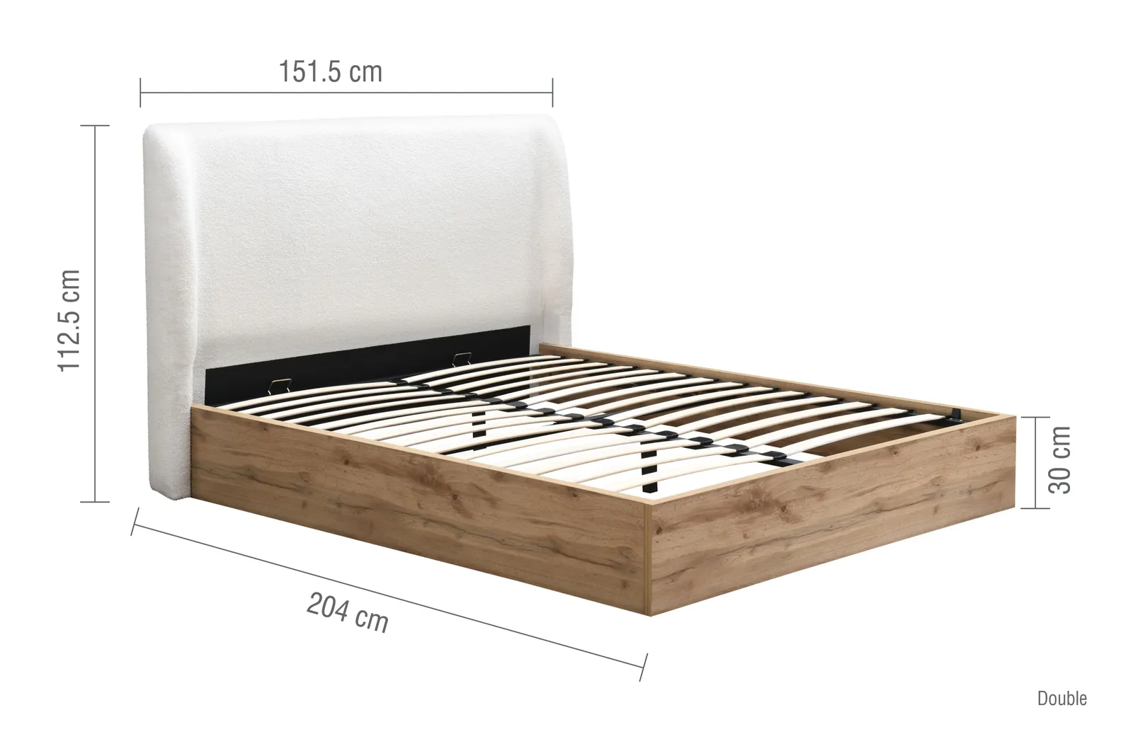 Birlea Ottoman Bed Frame Wooden Halfden in White 6