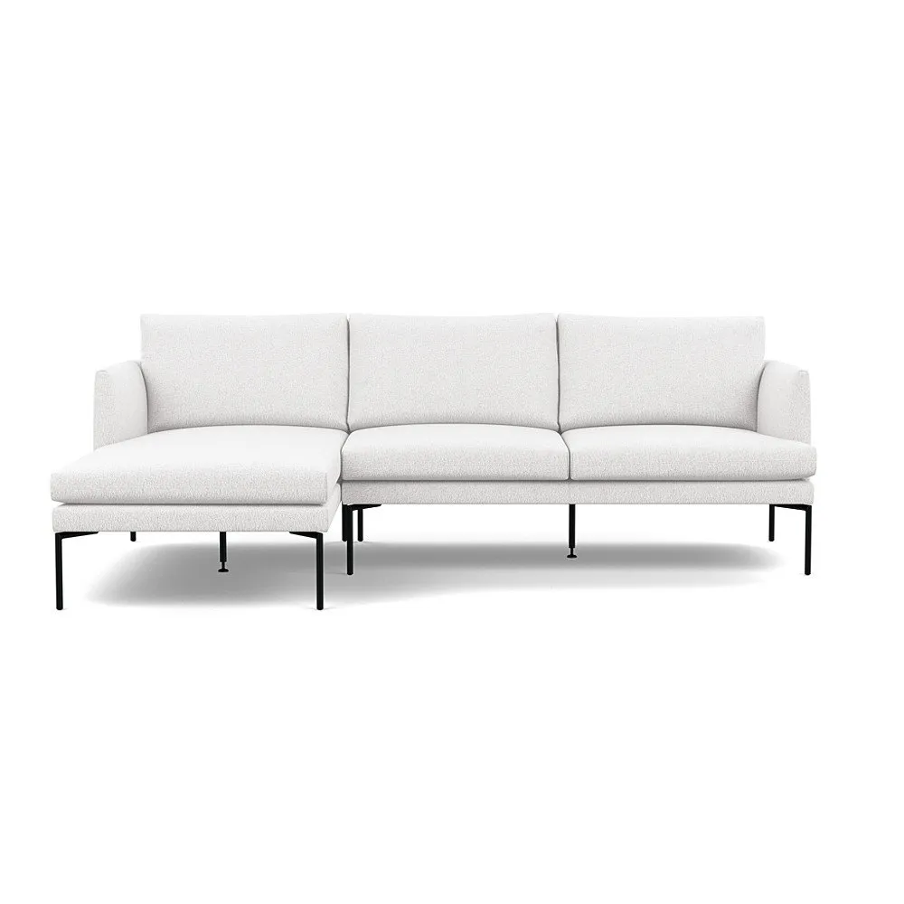 Heal's Matera Left Hand Facing Chaise Sofa Loop Boucle Polar Black Feet