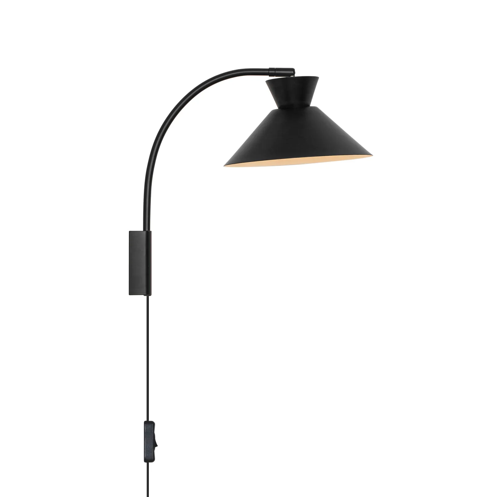Nordlux Dial Wall Light Black Metal Bedroom E27 Switch Plug In/Mains 6