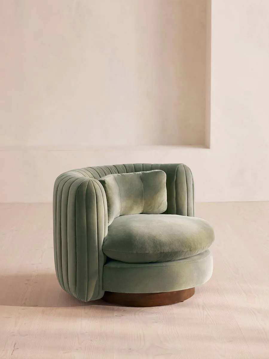Vivienne Armchair, Velvet, Seafoam