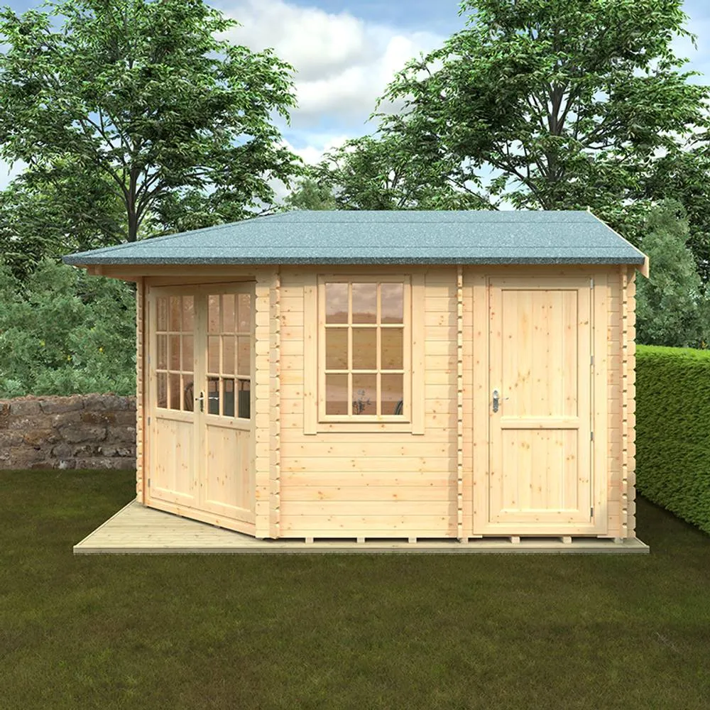 Buttercup Farm 14x10 The Victoria 28mm Cabin - L415 x W295 x H272.6 cm in Natural 2