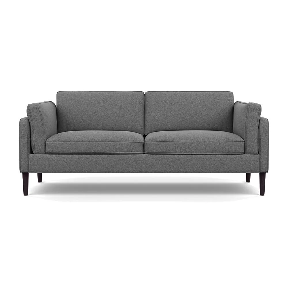 Heal's Sonno 3 Seater St Moritz Wool Light Grey Wenge Black Feet 1