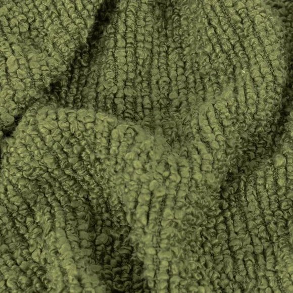 Yard Candar Textured Boucle Throw Khaki, Green 3