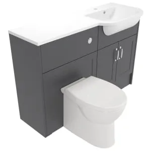 Deccado Padworth Charcoal Grey Right Hand 1200mm Fitted Vanity & Toilet Pan Unit Combination with Right Hand Basin 2