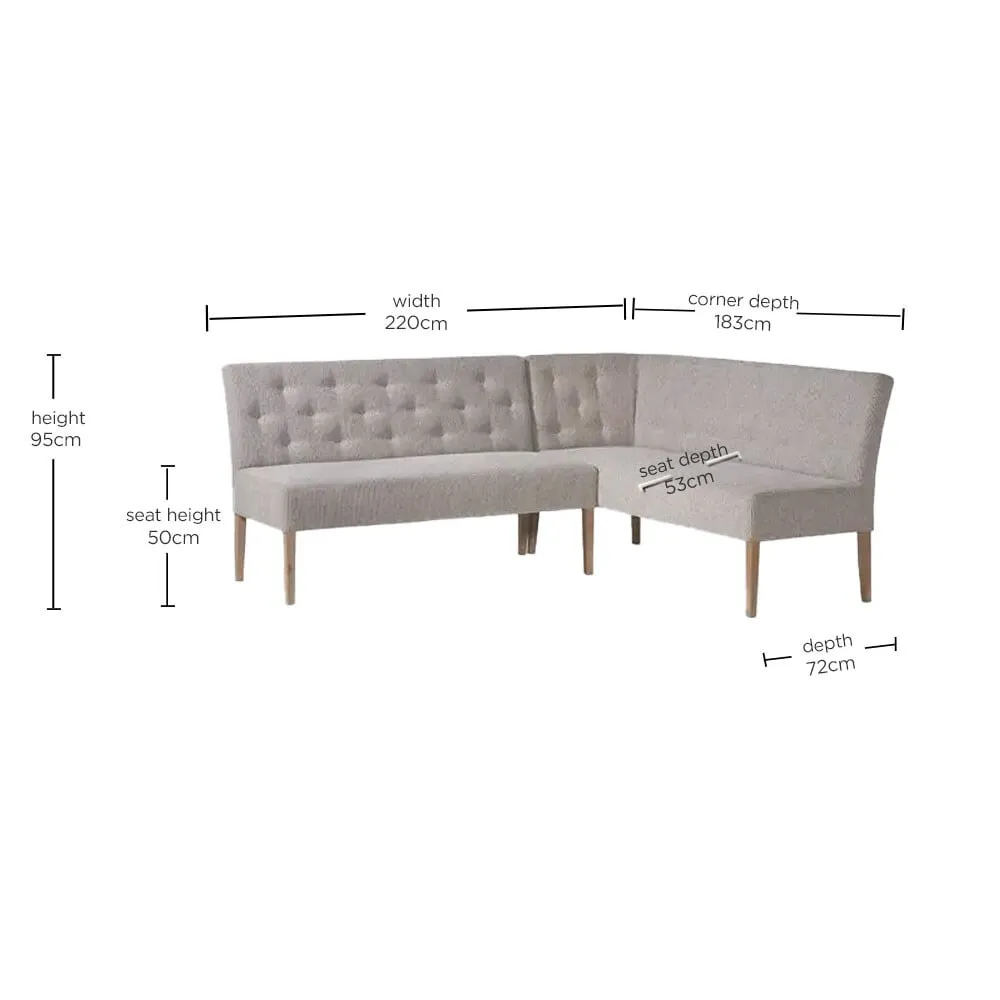 Medina Right Corner Bench, Grey Fabric | Barker & Stonehouse 4