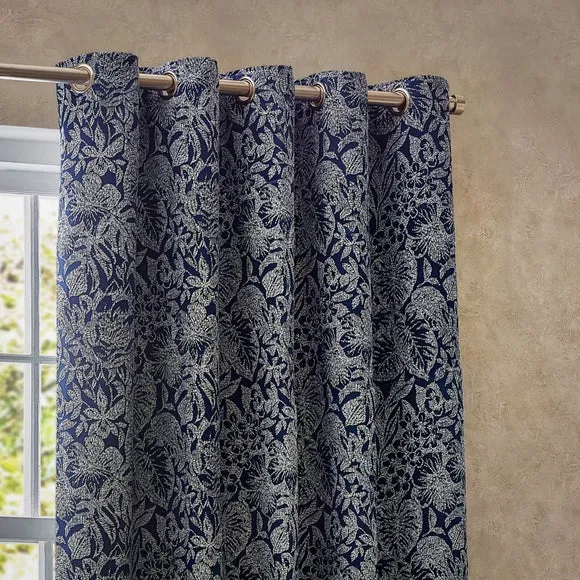 Bali Midnight Eyelet Curtains 1
