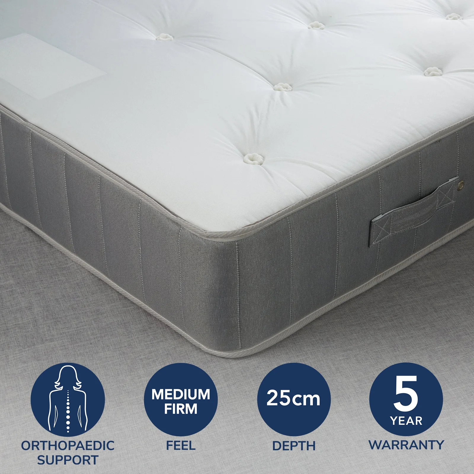 Fogarty Medium Firm Orthopaedic Open Coil Mattress White