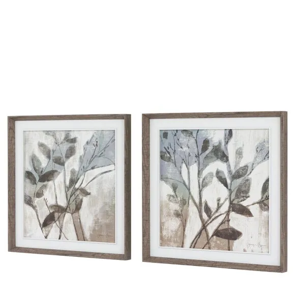 Cedar and Sage Set of 2 Botanical Form Framed Canvases 5