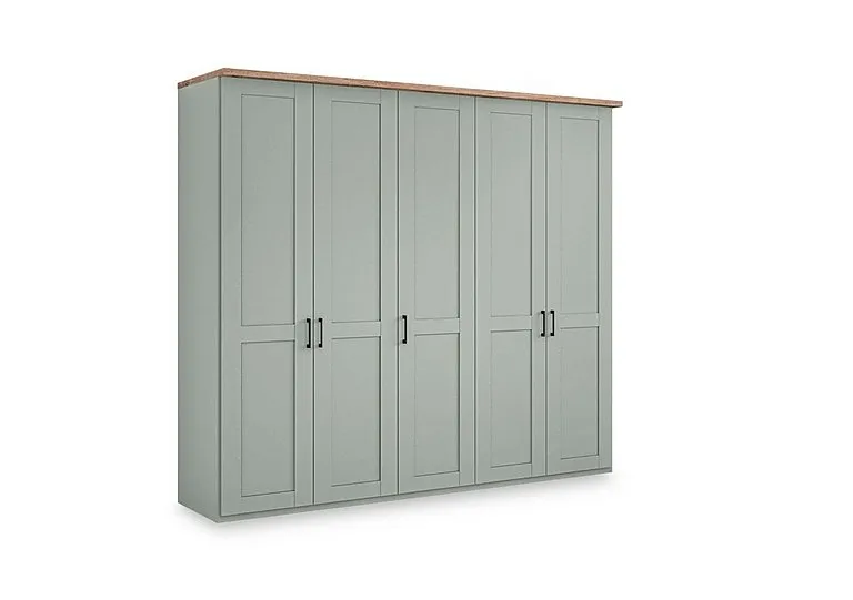 Adeline 5 Door Hinged Wardrobe - Sage