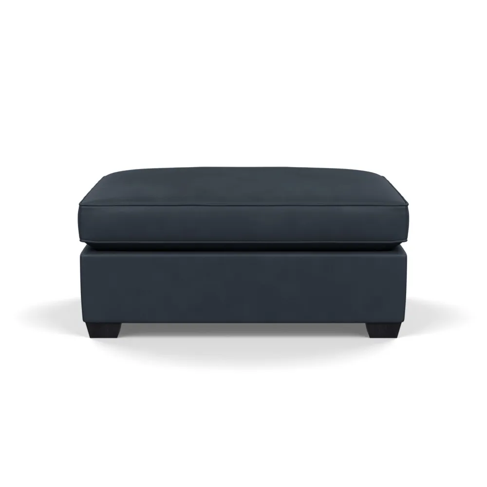 Heal's Torino Footstool Leather Black Black Feet